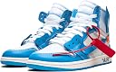 NIKE Mens Air Jordan 1 X Off White NRG UNC White/Dark